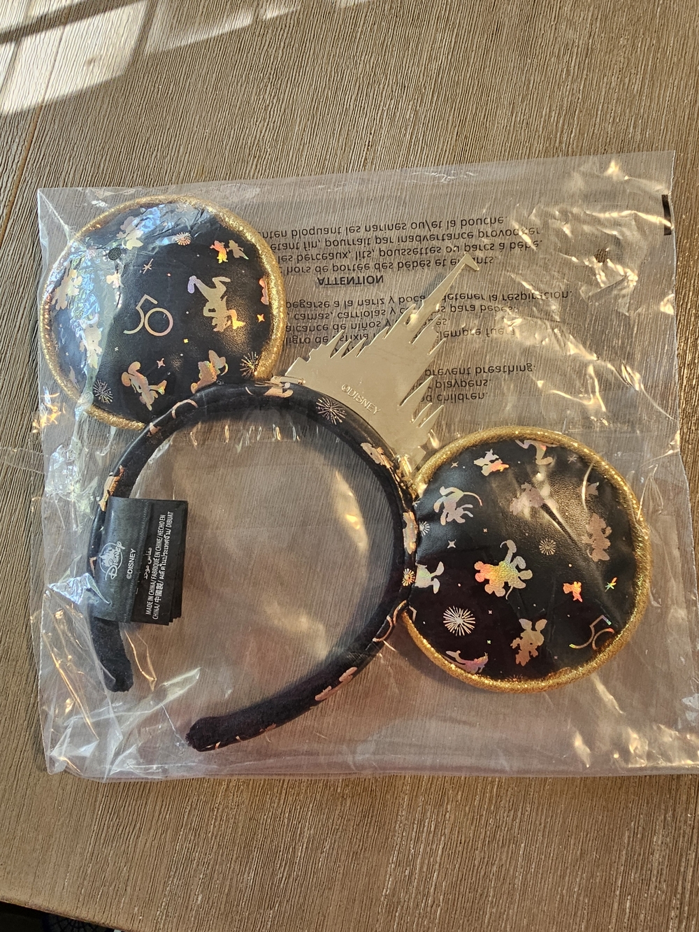 Disney Black and Gold 50th Anniversary Minnie Ears Headband